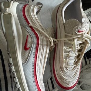 Nike Air Max 97 Cream and Red Sneakers